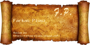 Farkas Piusz névjegykártya